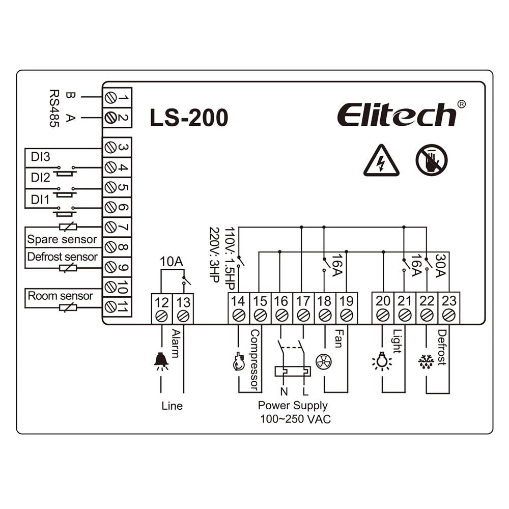 Elitech LS-200 WIFI Split Cold Storage Room Controller Box 110V-240V