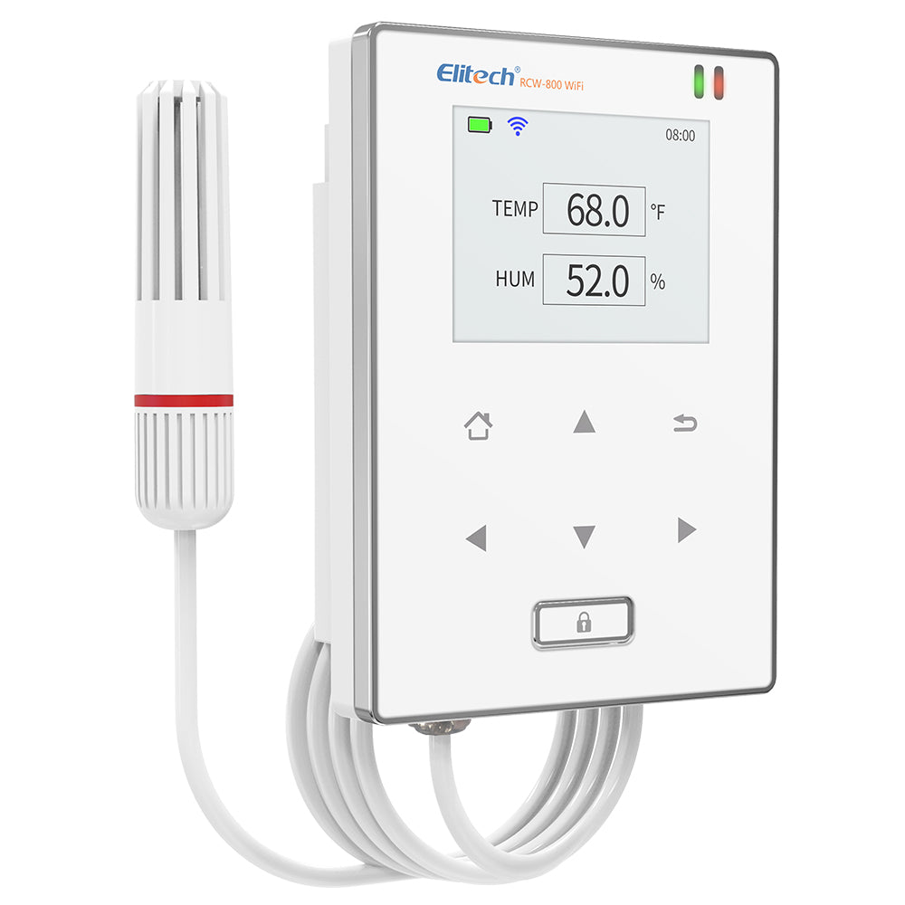 Elitech RCW-800WiFi Real-time Temperature and Humidity Data Logger with SMS Email APP Push Alert 