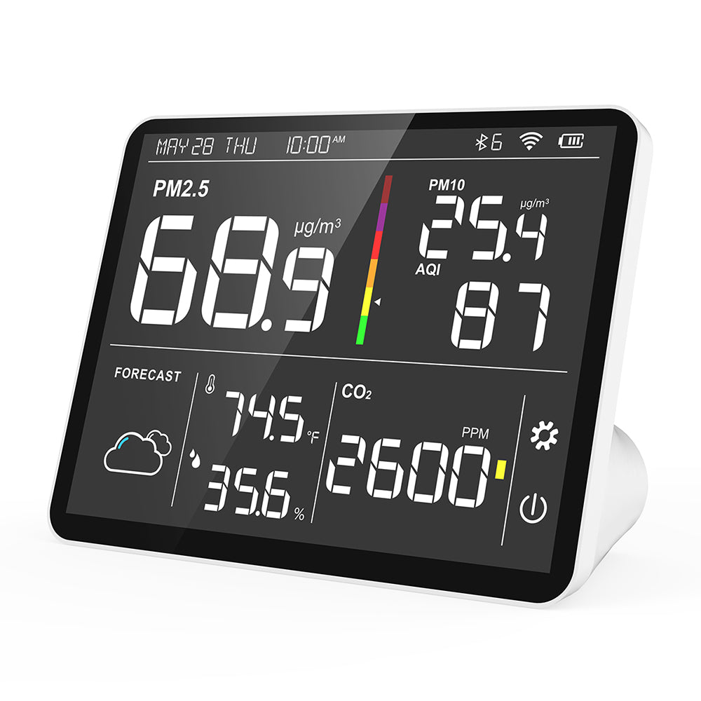 Temtop Air Station M100 Air Quality Monitor PM2.5 AQI CO2 Tester Wireless Forecast Station Colored LCD Display