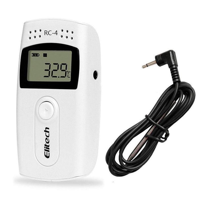 Elitech RC-4 Temperature Data Logger Recorder with External Temperature Sensor Audio Alarm - Elitechustore