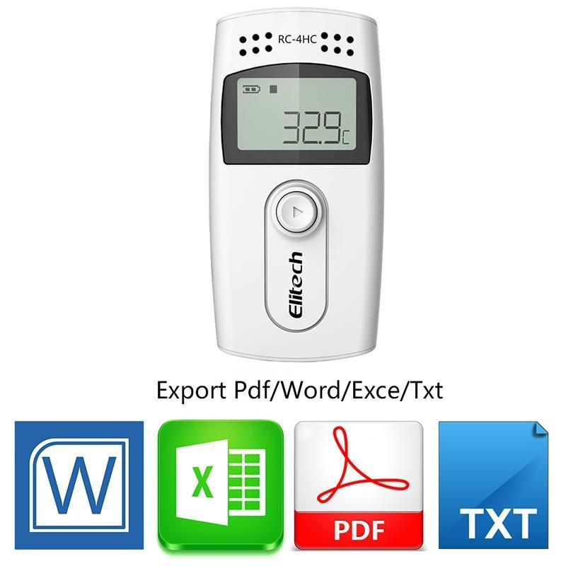 Elitech RC-4HC Digital Temperature and Humidity Data Logger Temp Recorder with External Sensors - Elitechustore