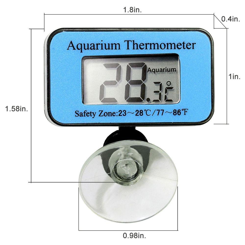 Elitech SDT-1 LCD Digital Aquarium Thermometer with Suction Cup Fish Tank Water Terrarium Temperature for Fish and Reptiles Like Lizard and Turtle - Elitechustore
