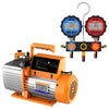 Elitech SVP-7 Vacuum Pump 7 CFM 2 Stage Intelligent HVAC DMG-3 AC Manifold Gauge Set 2 Way Hoses Coupler Adapters - Elitech Technology, Inc.