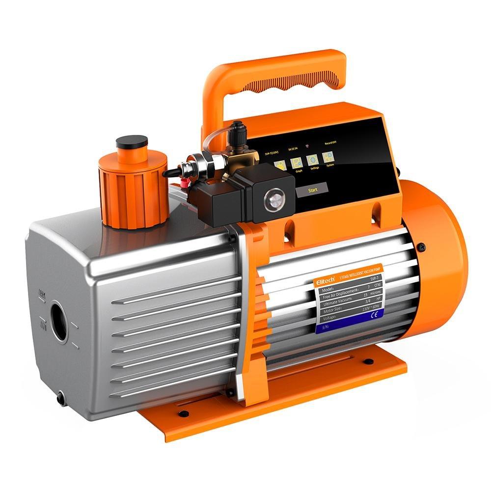 Elitech SVP-7 Vacuum Pump 7 CFM 2 Stage Intelligent HVAC LMC-100A Digital Electronic Refrigerant Charging Recovery Scale 220lbs/100kgs - Elitech Technology, Inc.