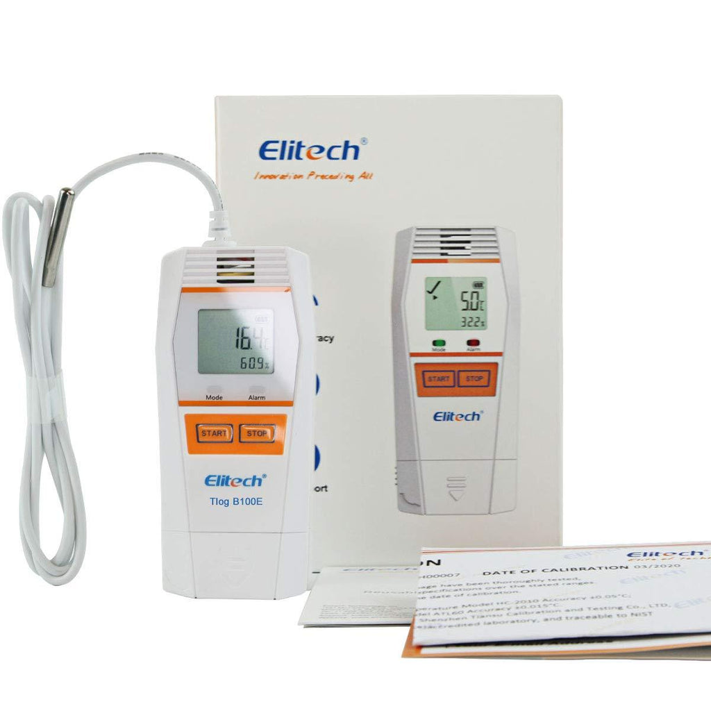 Elitech Tlog B100E Temperature Data Logger Wireless Reusable PDF Report External Sensor 32000 Points - Elitech Technology, Inc.