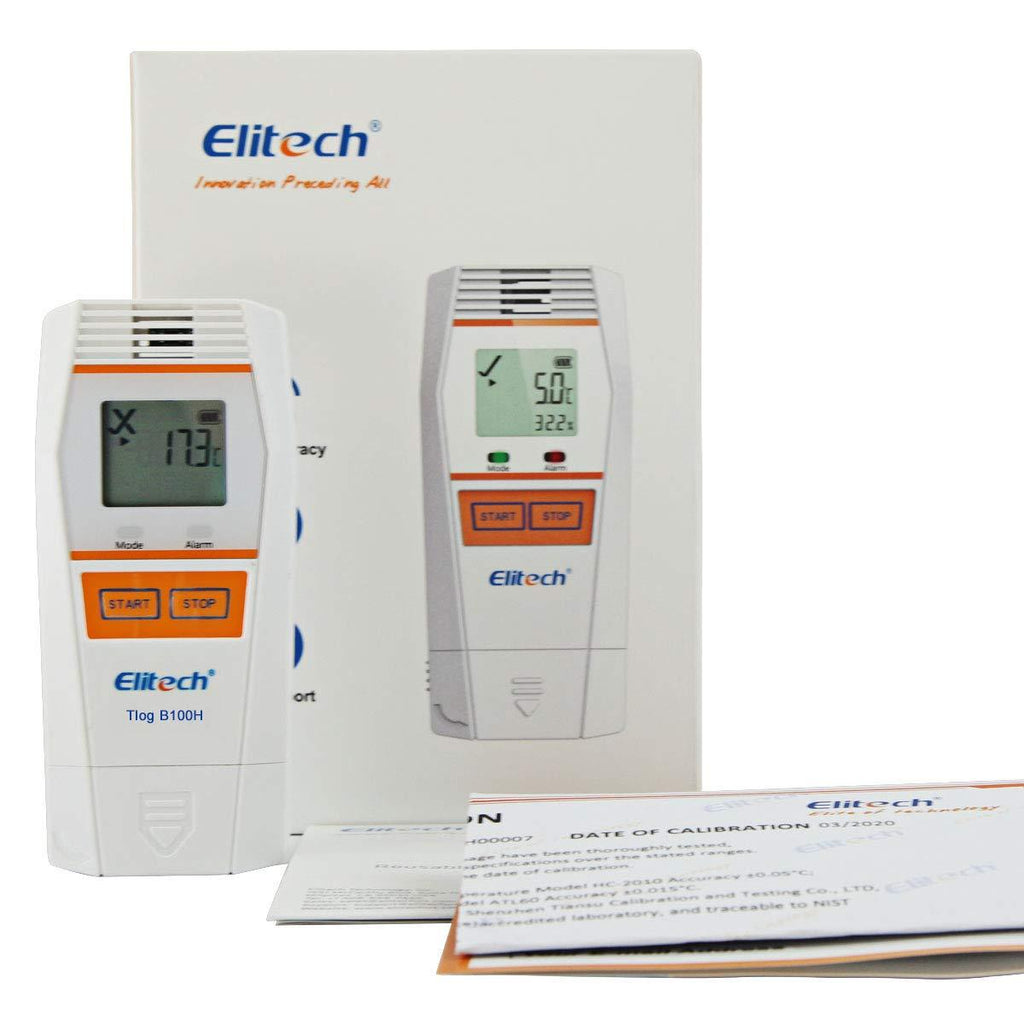 Elitech Tlog B100H Temperature and Humidity Data Logger Wireless Reusable Temperature Recorder PDF Report 32000 Points - Elitech Technology, Inc.
