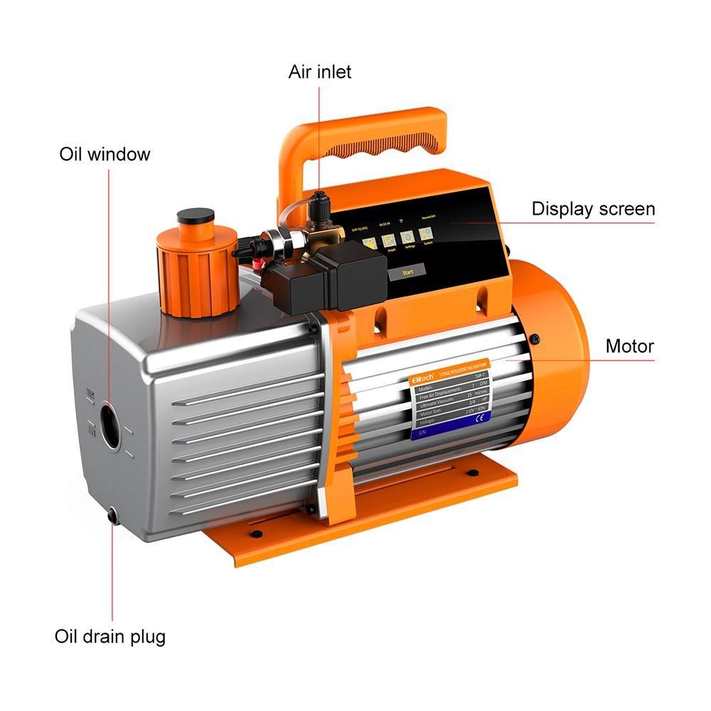 Elitech Vacuum Pump 2 Stage Intelligent HVAC Refrigerant Recharging, Touch Screen, Data Logging and Storage via App - Elitech Technology, Inc.
