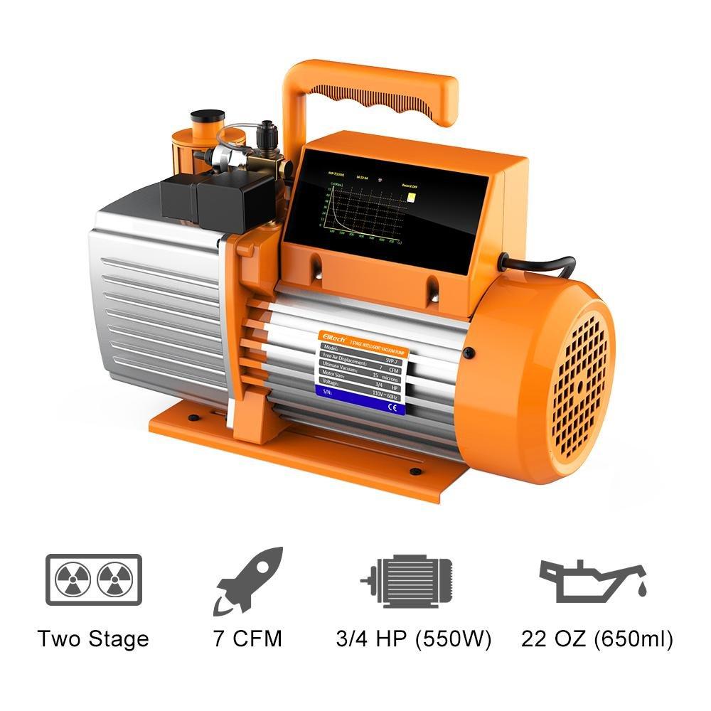 Elitech Vacuum Pump 2 Stage Intelligent HVAC Refrigerant Recharging, Touch Screen, Data Logging and Storage via App - Elitech Technology, Inc.