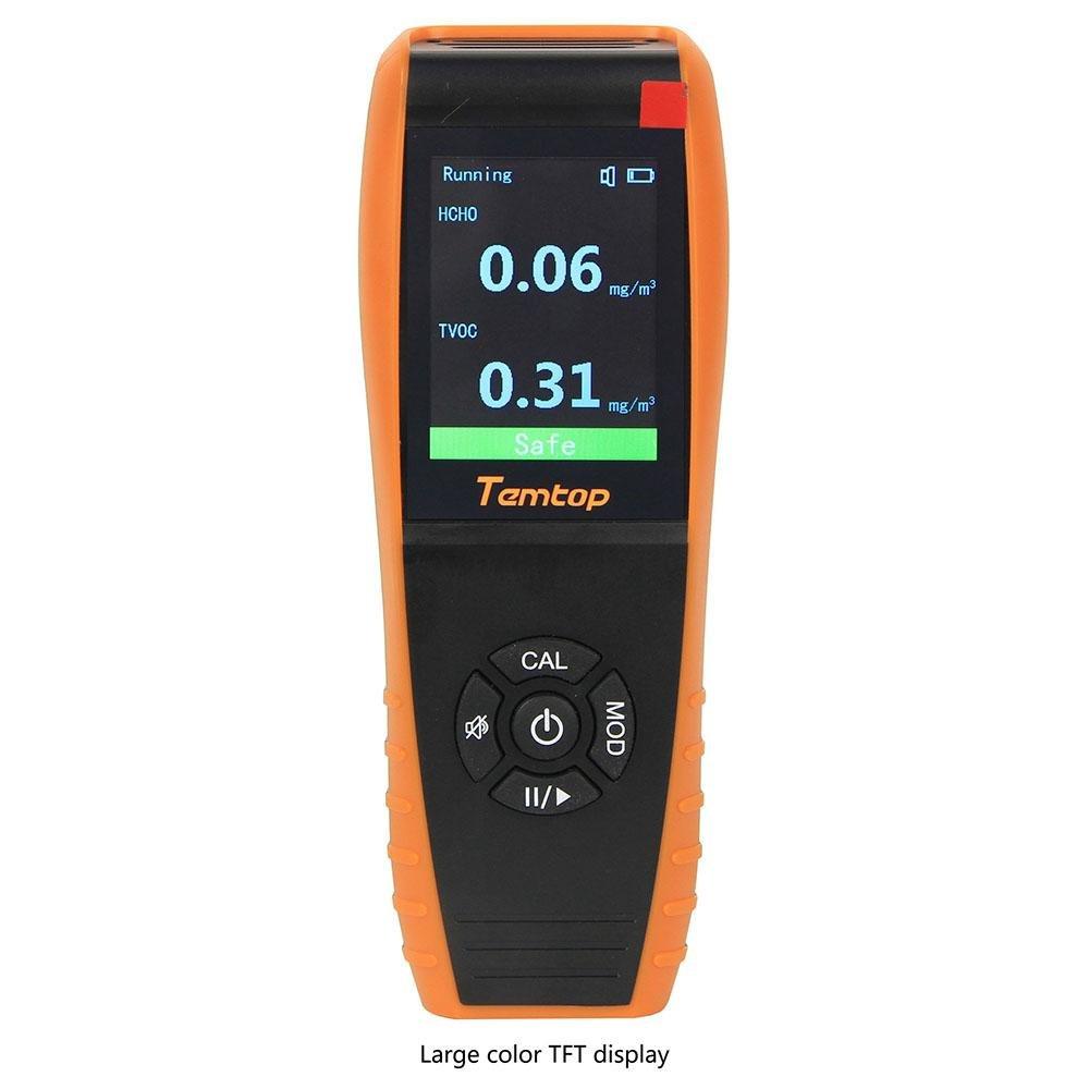 Temtop H3 Air Quality Detector Professional HCHO TVOC Real Time Monitor Audio Alarm TFT Color Screen Rechargeable - Elitechustore