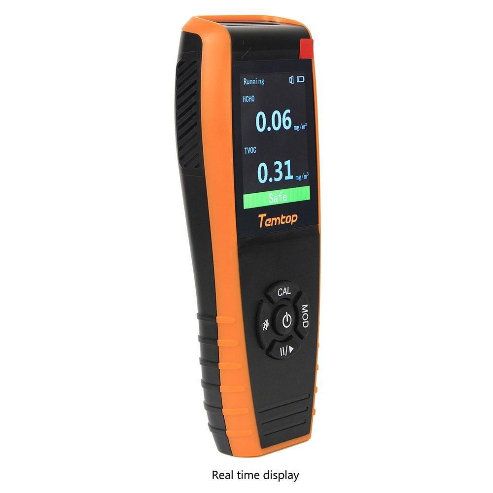 Temtop H3 Air Quality Detector Professional HCHO TVOC Real Time Monitor Audio Alarm TFT Color Screen Rechargeable - Elitechustore
