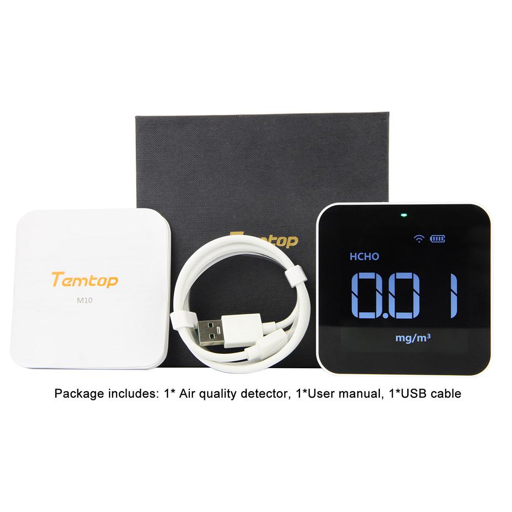 Temtop M10i Wireless Air Quality Monitor for PM2.5 HCHO TVOC AQI Professional Electrochemical Sensor Detector Real Time Display Data Exported - Elitechustore